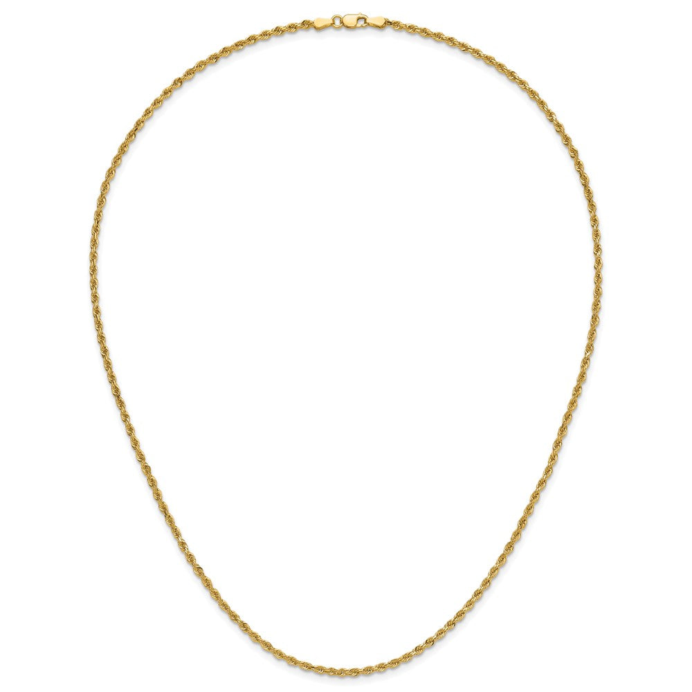 14K 20 inch 2.25mm Diamond-cut Rope with Lobster Clasp Chain