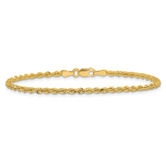 14K 7 inch 2.25mm Diamond-cut Rope with Lobster Clasp Chain