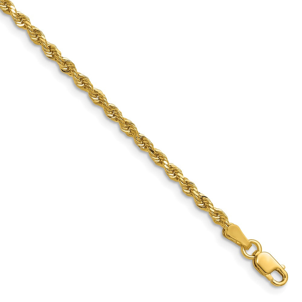 14K 20 inch 2.25mm Diamond-cut Rope with Lobster Clasp Chain