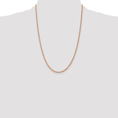 14K Rose Gold 24 inch 2.25mm Diamond-cut Rope with Lobster Clasp Chain