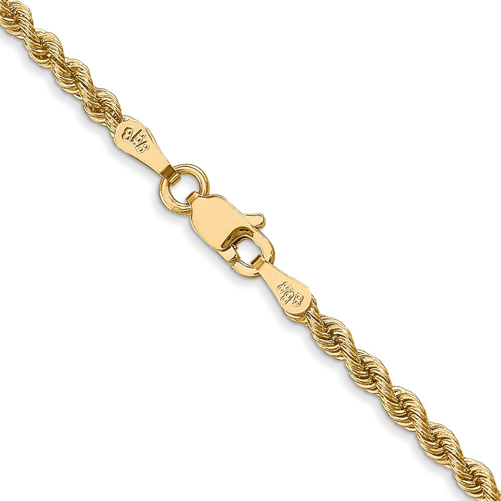 14K 20 inch 2.5mm Regular Rope with Lobster Clasp Chain