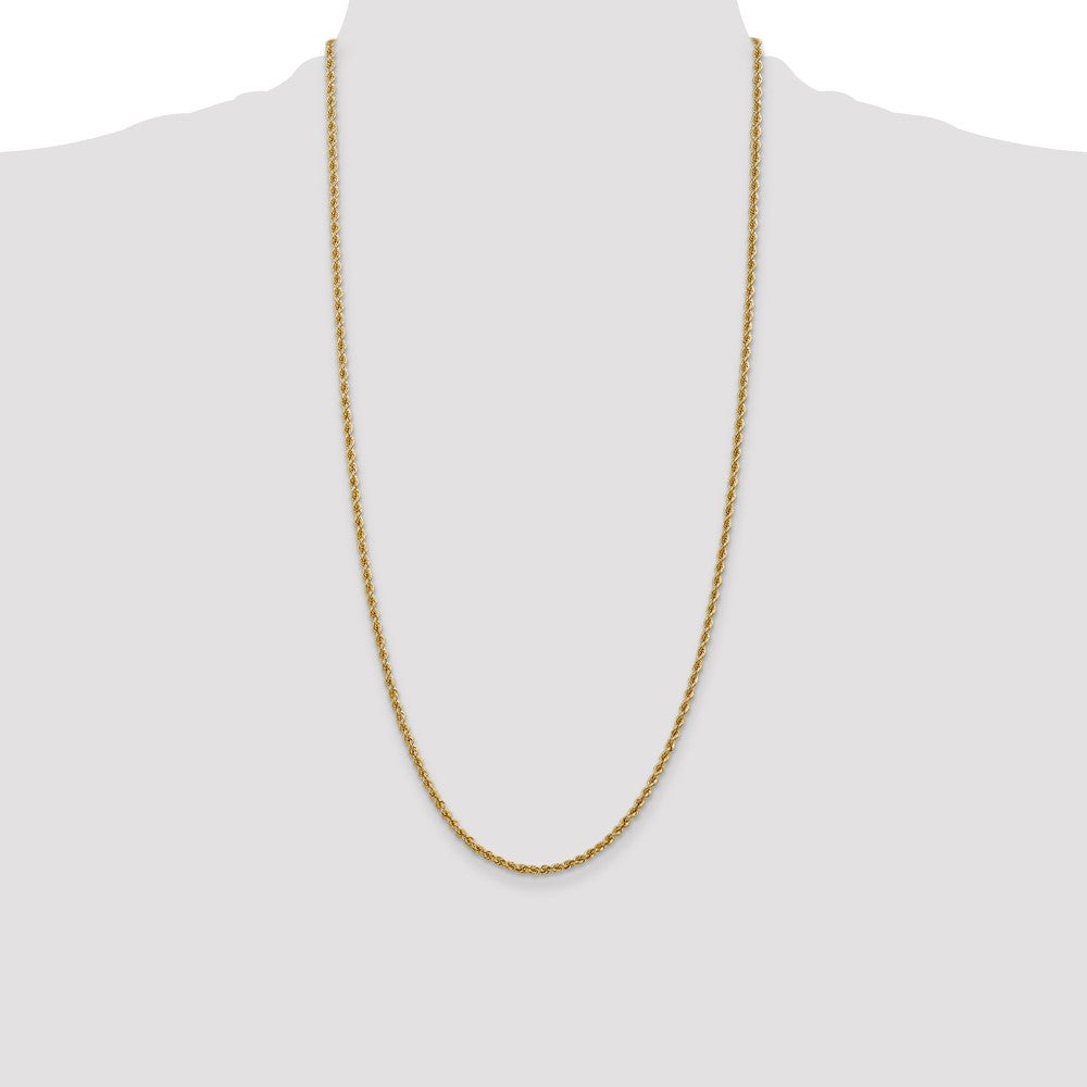 14K 28 inch 2.5mm Regular Rope with Lobster Clasp Chain