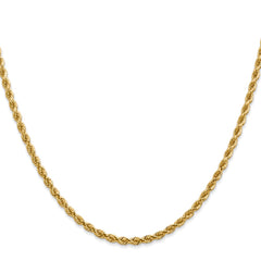 14K 24 inch 2.75mm Diamond-cut Rope with Lobster Clasp Chain