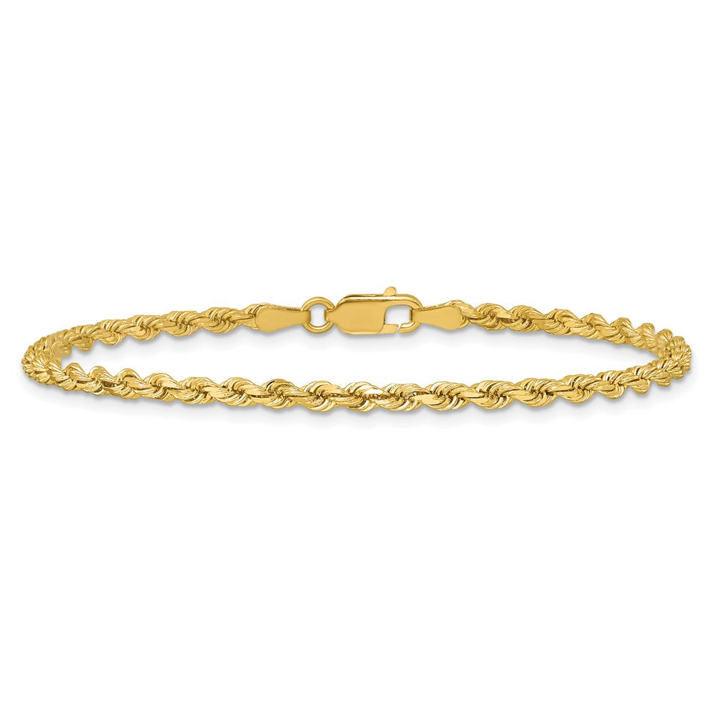14K 9 inch 2.75mm Diamond-cut Rope with Lobster Clasp Chain