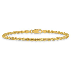 14K 9 inch 2.75mm Diamond-cut Rope with Lobster Clasp Chain