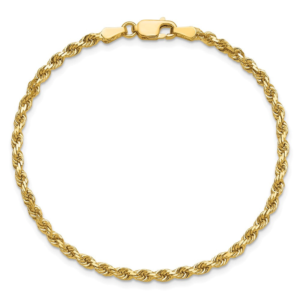 14K 9 inch 2.75mm Diamond-cut Rope with Lobster Clasp Chain