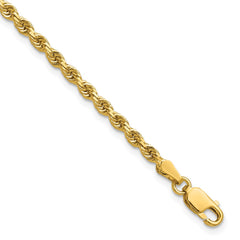 14K 9 inch 2.75mm Diamond-cut Rope with Lobster Clasp Chain