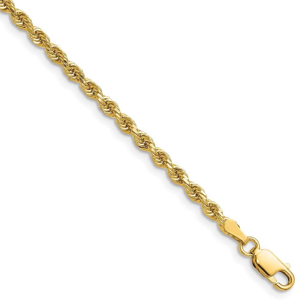14K 28 inch 2.75mm Diamond-cut Rope with Lobster Clasp Chain