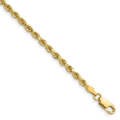 14K 36 inch 2.75mm Diamond-cut Rope with Lobster Clasp Chain
