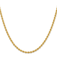 14K 28 inch 2.75mm Regular Rope with Lobster Clasp Chain