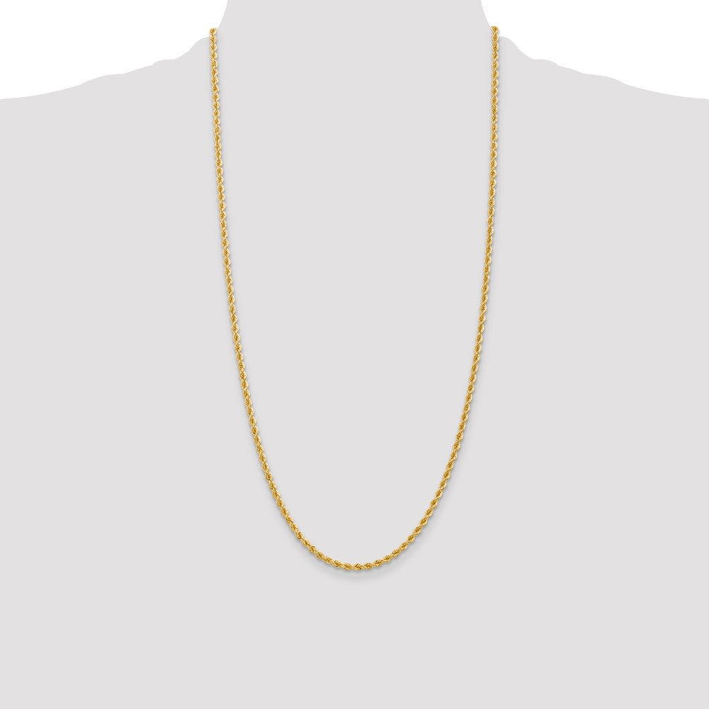 14K 28 inch 2.75mm Regular Rope with Lobster Clasp Chain