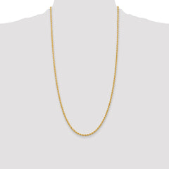 14K 28 inch 2.75mm Regular Rope with Lobster Clasp Chain