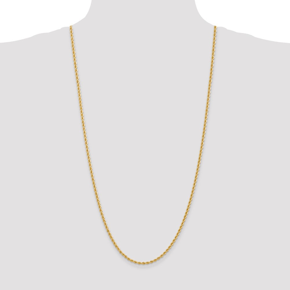 14K 30 inch 2.75mm Regular Rope with Lobster Clasp Chain