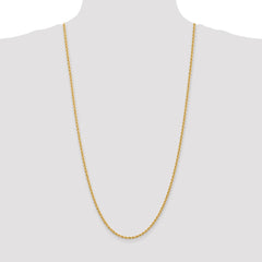 14K 30 inch 2.75mm Regular Rope with Lobster Clasp Chain