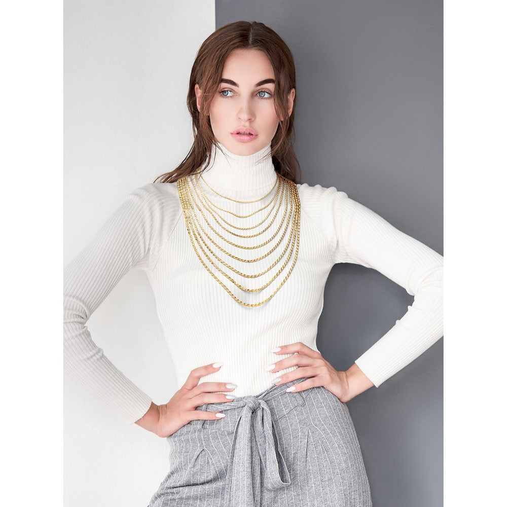 14K 24 inch 3mm Diamond-cut Rope with Lobster Clasp Chain