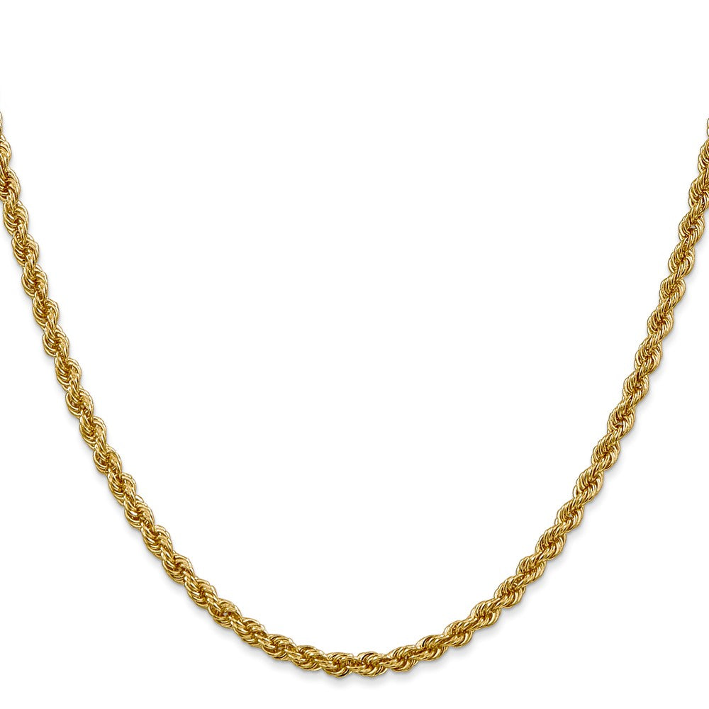 14K 30 inch 3mm Regular Rope with Lobster Clasp Chain