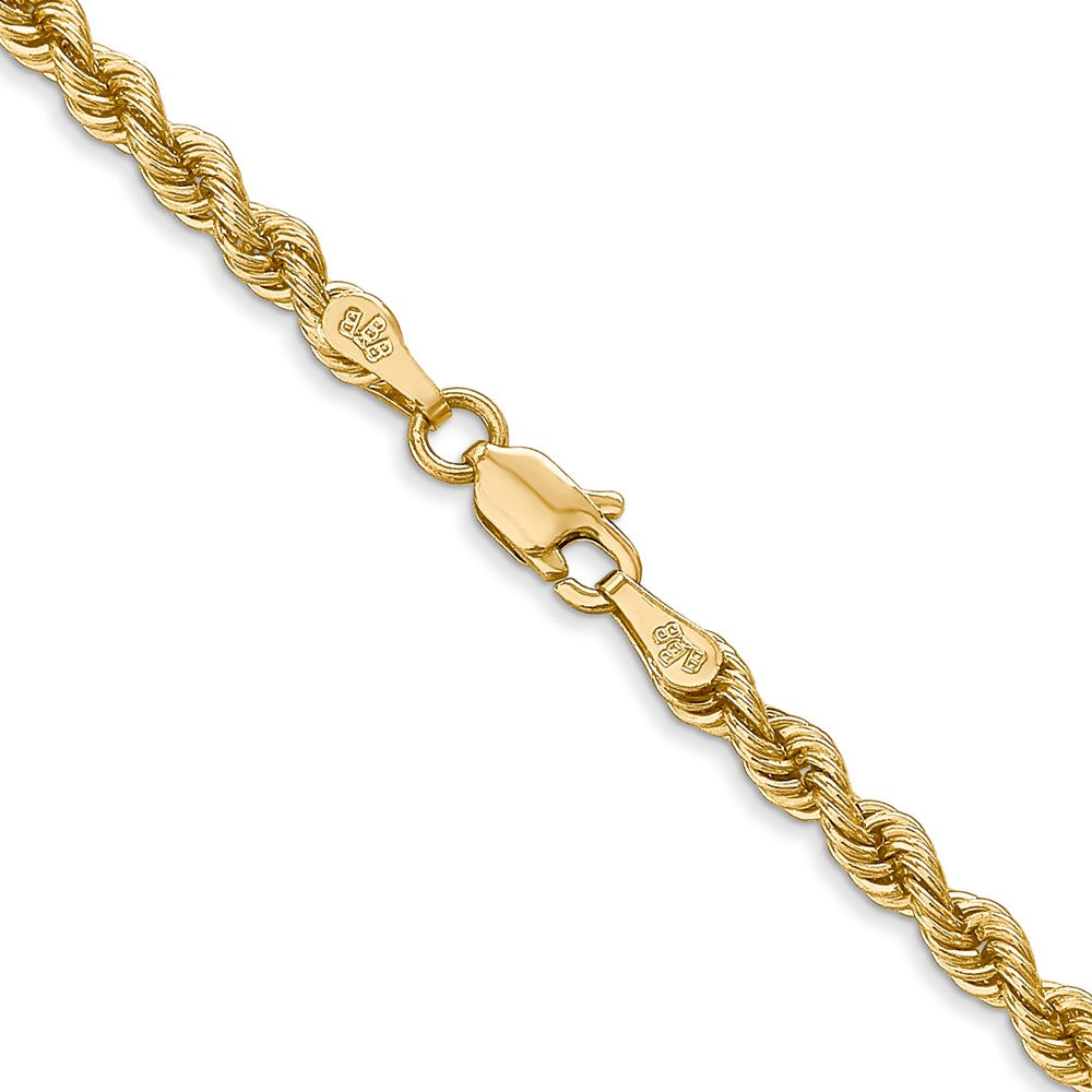 14K 26 inch 3mm Regular Rope with Lobster Clasp Chain