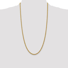 14K 28 inch 3mm Regular Rope with Lobster Clasp Chain