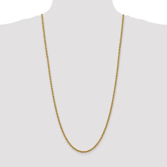 14K 30 inch 3mm Regular Rope with Lobster Clasp Chain