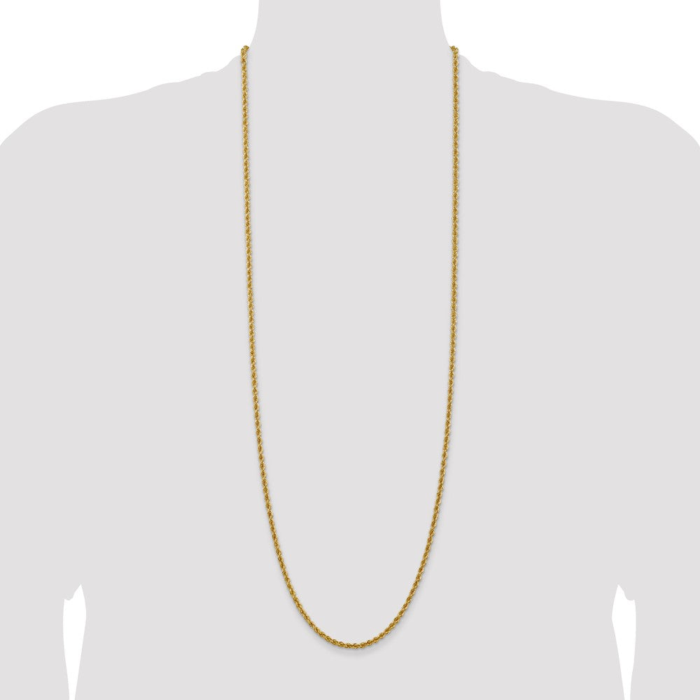 14K 36 inch 3mm Regular Rope with Lobster Clasp Chain