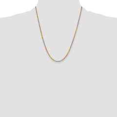 14k Tri-Color 3mm D/C Rope Chain