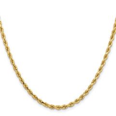 14K 26 inch 3.25mm Diamond-cut Rope with Lobster Clasp Chain