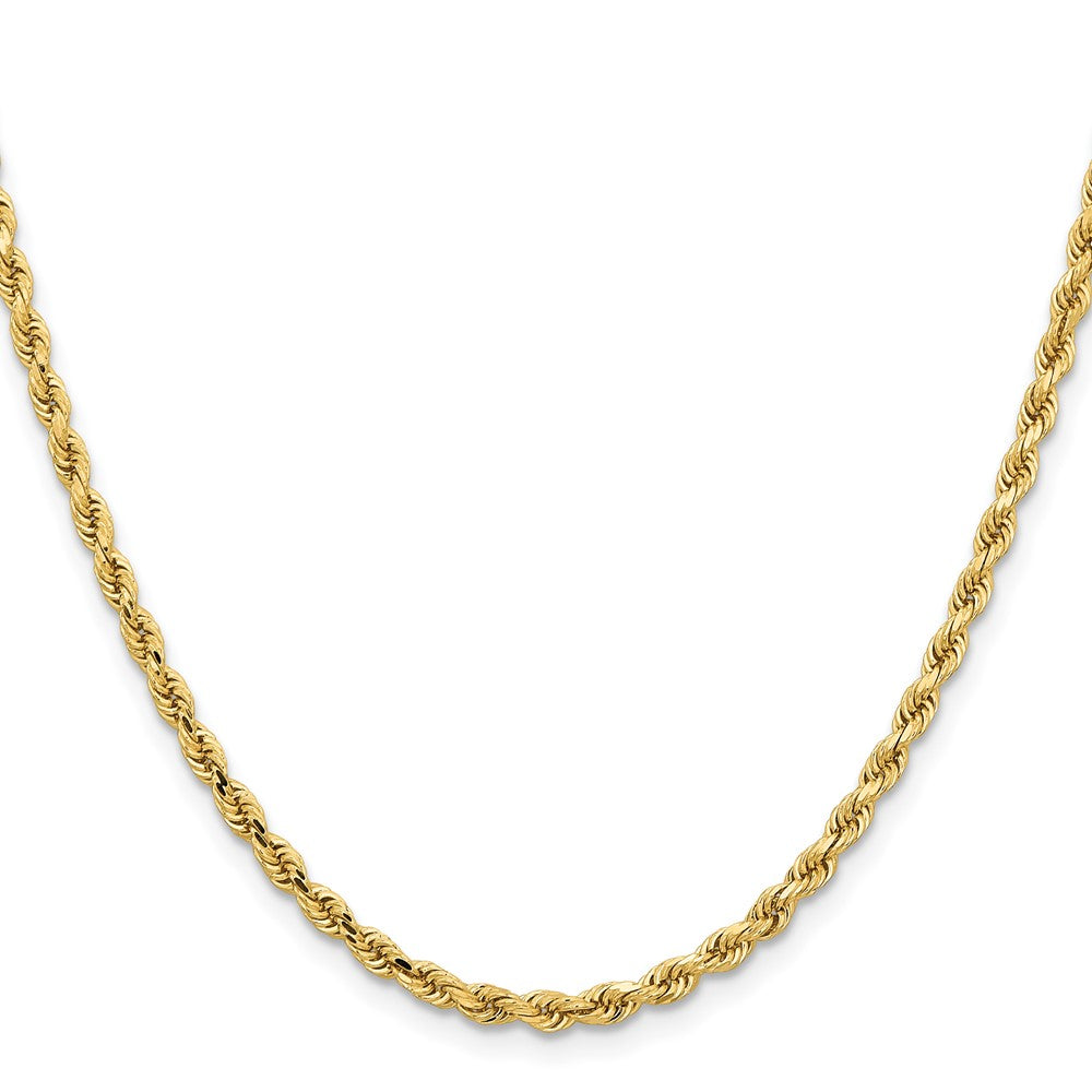 14K 28 inch 3.25mm Diamond-cut Rope with Lobster Clasp Chain