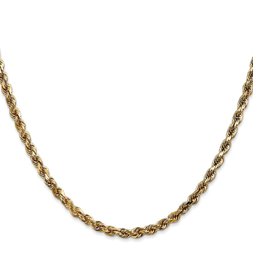 14K 28 inch 3.5mm Diamond-cut Rope with Lobster Clasp Chain