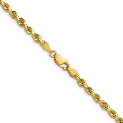 14K 24 inch 3.5mm Diamond-cut Rope with Lobster Clasp Chain