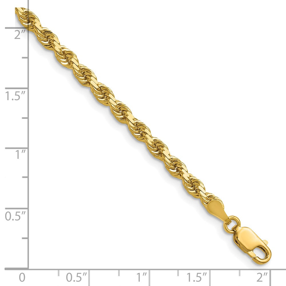 14K 20 inch 3.5mm Diamond-cut Rope with Lobster Clasp Chain
