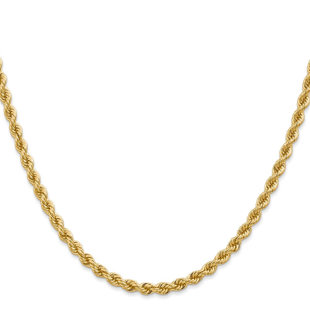 14K 28 inch 3.65mm Regular Rope with Lobster Clasp Chain