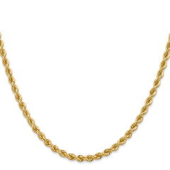 14K 28 inch 3.65mm Regular Rope with Lobster Clasp Chain