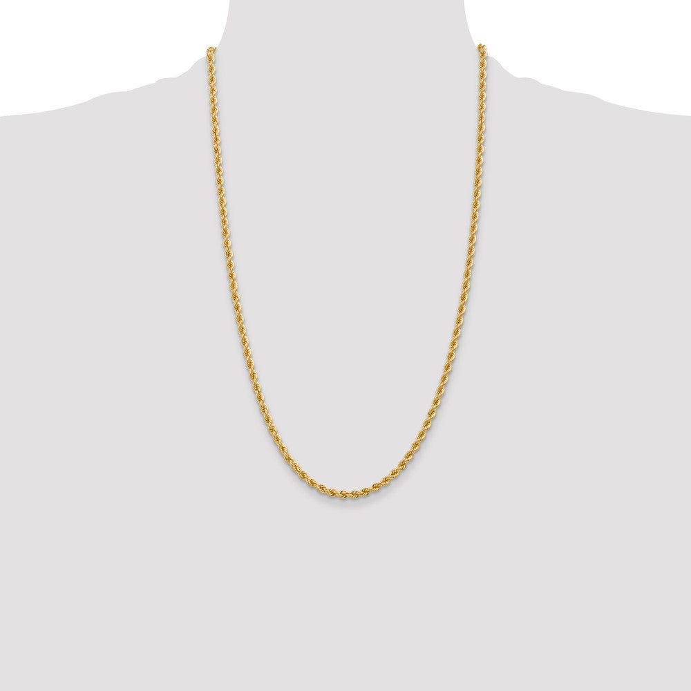 14K 26 inch 3.65mm Regular Rope with Lobster Clasp Chain