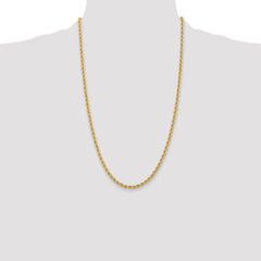 14K 26 inch 3.65mm Regular Rope with Lobster Clasp Chain