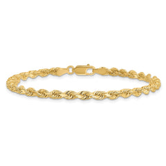 14K 8 inch 3.5mm Diamond-cut Rope with Lobster Clasp Chain