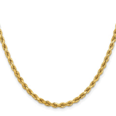 14K 24 inch 3.75mm Diamond-cut Rope with Lobster Clasp Chain