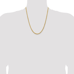 14K 22 inch 3.75mm Diamond-cut Rope with Lobster Clasp Chain