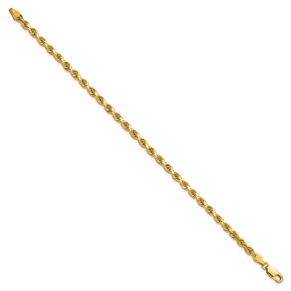 14K 8 inch 3.75mm Diamond-cut Rope with Lobster Clasp Chain