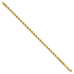 14K 8 inch 3.75mm Diamond-cut Rope with Lobster Clasp Chain