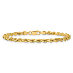 14K 8 inch 3.75mm Diamond-cut Rope with Lobster Clasp Chain