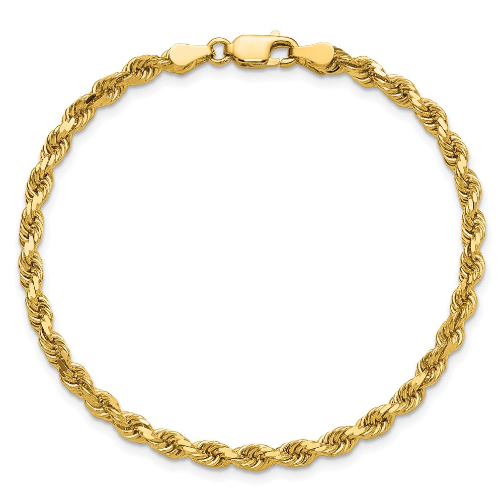 14K 8 inch 3.75mm Diamond-cut Rope with Lobster Clasp Chain