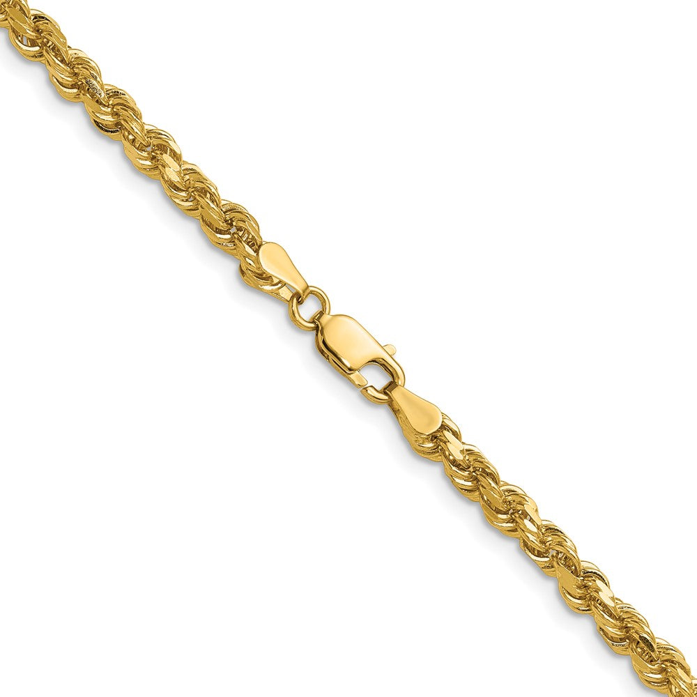 14K 24 inch 4mm Diamond-cut Rope with Lobster Clasp Chain