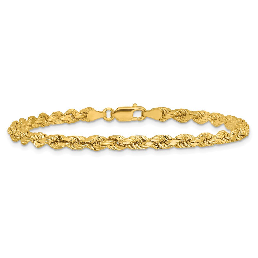 14K 7 inch 4mm Diamond-cut Rope with Lobster Clasp Chain