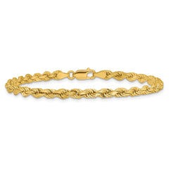 14K 7 inch 4mm Diamond-cut Rope with Lobster Clasp Chain