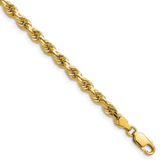 14K 22 inch 4mm Diamond-cut Rope with Lobster Clasp Chain