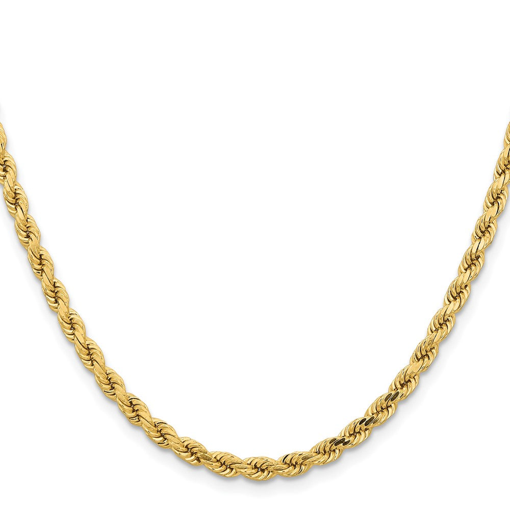14K 26 inch 4.25mm Diamond-cut Rope with Lobster Clasp Chain