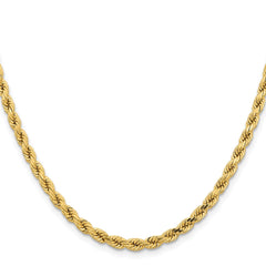 14K 26 inch 4.25mm Diamond-cut Rope with Lobster Clasp Chain