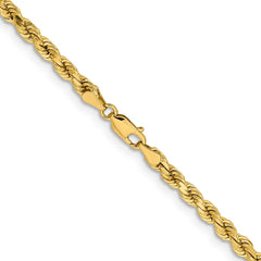 14K 24 inch 4.25mm Diamond-cut Rope with Lobster Clasp Chain