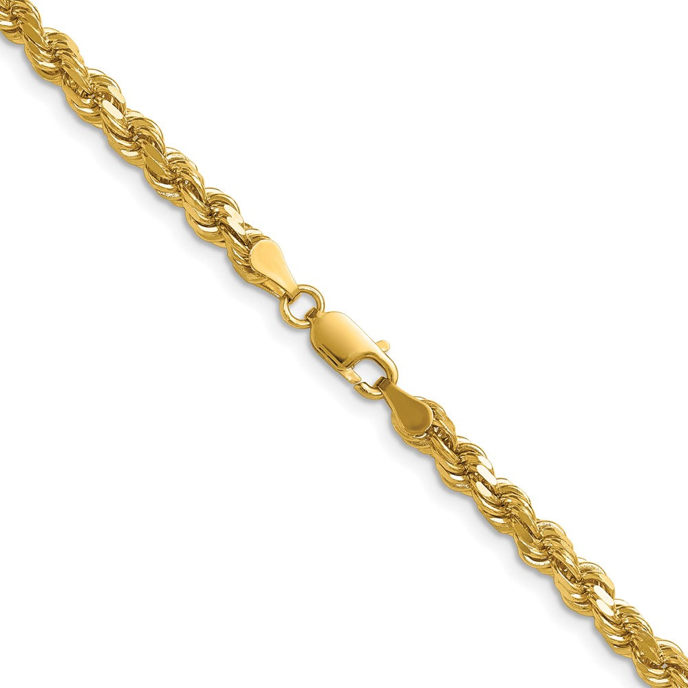 14K 26 inch 4.25mm Diamond-cut Rope with Lobster Clasp Chain