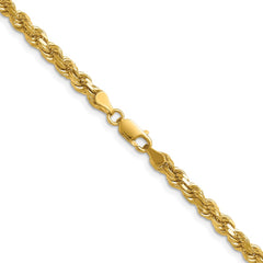 14K 24 inch 4.25mm Diamond-cut Rope with Lobster Clasp Chain